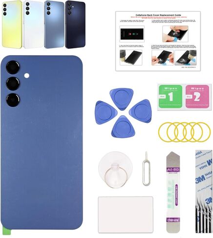 Green Fusion Galaxy A15 5G Back Cover-متوافق مع SM-A156U/U1/P/B/W ، مع عدسة كاميرا مثبتة مسبقًا ، لاصقة ، أدوات ودليل-Blue Prespress in Saudi Arabia