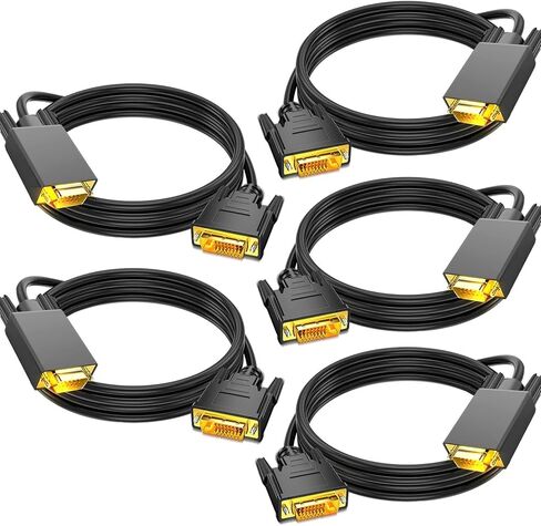 DVI to VGA Cable 6ft ، DVI-D 24+1 إلى كابل محول VGA ذكور إلى سلك شاشة مطلي بالذهب من الذكور للكمبيوتر ، مضيف الكمبيوتر الشخصي ، الكمبيوتر المحمول ، بطاقة الرسومات إلى HDTV ، شاشة العرض ، الشاشة ، العرض in Kuwait