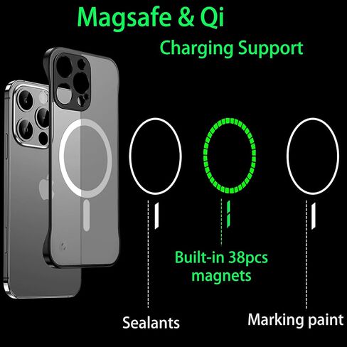 حالة ضئيلة لـ iPhone 15 Pro ، قضية الهاتف البسيطة 1.9 ملم متوافقة مع Magsafe (38 مغناطيسًا) ، مضاد للخلع خفيف ، مضاد للأصفر (أسود البازلت ، iPhone 15 Pro) in Kuwait