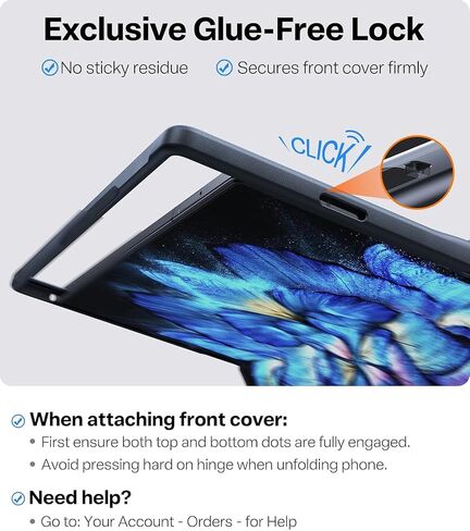 TORRAS Upgraded Magnetic Shockproof for Samsung Galaxy Z Fold 7 Case with Screen Protector, Fit for MagSafe, 4X Military Grade Hinge Protection, Translucent Slim Case for Samsung Z Fold 7, Black in Saudi Arabia