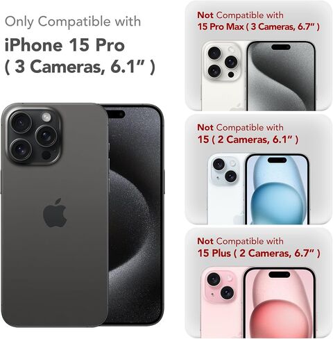 Magnetic for iPhone 15 Pro Case ، متوافق مع Magsafe ، [حماية الكاميرا الكاملة] [حامي الشاشة] علبة هاتفية وقائية مقاومة للسيليكون لـ iPhone 15 Pro 6.1 "، Calke Green in Saudi Arabia