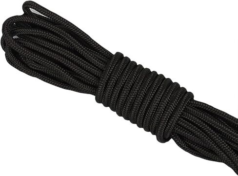 30m x 6mm Nylon Cord Rope All Purpose Rope Twisted Nylon String Long Durable Rope Flag Pole Cord Garden Bundling Cord Multifunction Outdoor Rope Black in Saudi Arabia