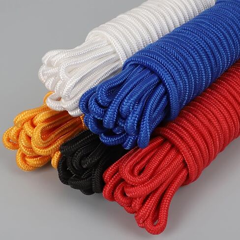30m x 6mm Nylon Cord Rope All Purpose Rope Twisted Nylon String Long Durable Rope Flag Pole Cord Garden Bundling Cord Multifunction Outdoor Rope Black in Saudi Arabia