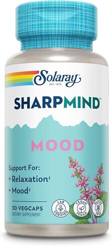 ملحق دعم الحالة المزاجية Solaray SharpMind، منشط الذهن للاسترخاء وتخفيف التوتر، زيمبرين، الريحان المقدس، أوروتات الليثيوم 5 ملغ، فطر الريشي العضوي، ضمان 60 يومًا، 30 وجبة، 30 كبسولة نباتية in Saudi Arabia