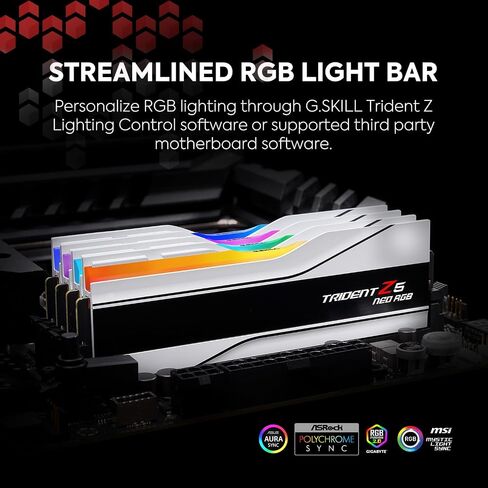 G.SKILL Trident Z5 Neo RGB Series (AMD Expo) DDR5 RAM 96GB (2X 48GB) 6000MT/s CL26-36-36-96 1.45V Desktop Computer Memory U-DIMM - Black (F5-6000J2636H48GX2-TZ5NR) in Saudi Arabia