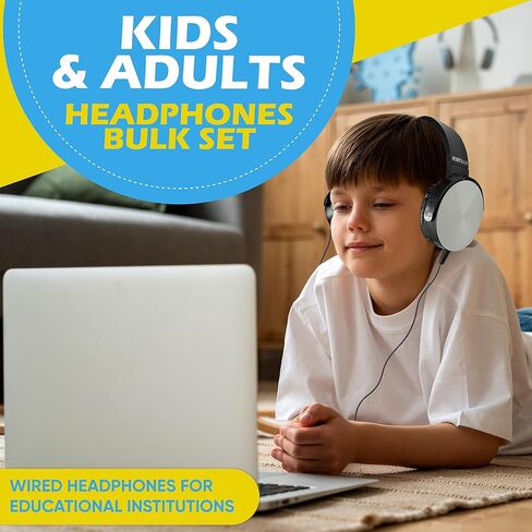 10 Pack Bulk Wired On-Ear Leather Headphones with 3.5mm Connector, Multi in Saudi Arabia