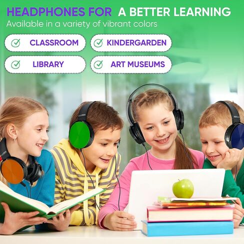10 Pack Bulk Wired On-Ear Leather Headphones with 3.5mm Connector, Multi in Saudi Arabia