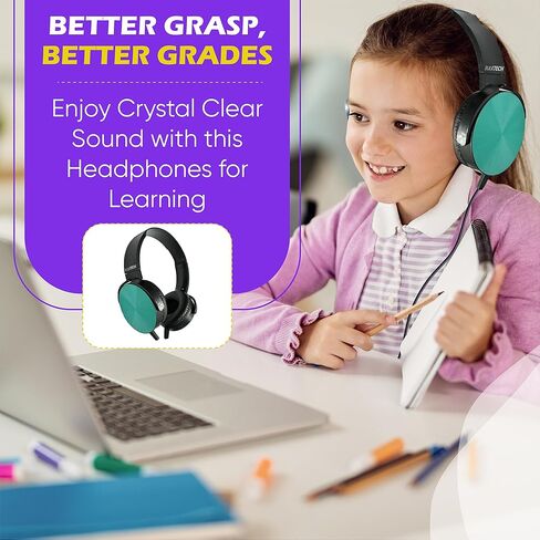 10 Pack Bulk Wired On-Ear Leather Headphones with 3.5mm Connector, Multi in Saudi Arabia