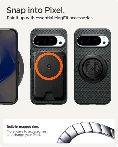 Spigen for Pixel 10/10 Pro Case ، Liquid Air Magfit (2025) [مصمم لـ PixelsNap ، متوافق مع ملحقات Magsafe] - أسود غير لامع in Saudi Arabia