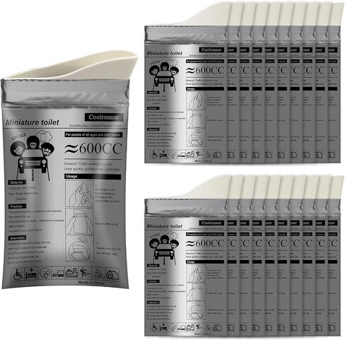 Coolrunner Disposable Urine Bags, 8/12/20/50 Pack Camping Pee Bags for Men Women, Disposable Urinals Vomit Bags for Travel Urinal Toilet Traffic Jam Emergency Portable Toilet for Kids, Patient in Saudi Arabia