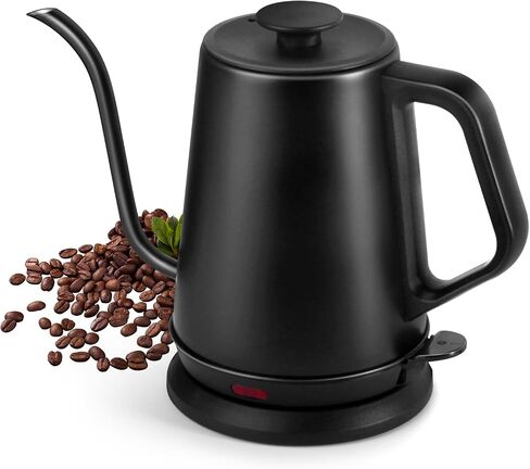 1L Electric Gooseneck Kettle, Tea Kettle for Boiling Water, Gooseneck Electric Kettle for Coffee & Tea, Fast Boiling for Pour Over, Auto Shut-Off, Boil-Dry Protection, 360° Rotational Base in Saudi Arabia