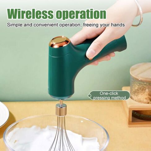 DONGKER Hand Mixer,USB Rechargeable Detachable Electric Whisk Beaters with 3 Speed Modes & 1200W Powerful Motor for Eggs Milkshake Cream Butter in Saudi Arabia