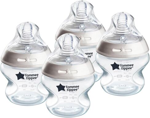 Tommee Tippee Closer to Nature Baby Bottle, Breast-Like Nipple with Anti-Colic Valve, 5oz, 1 Count, Includes Newborn Pacifier in Saudi Arabia
