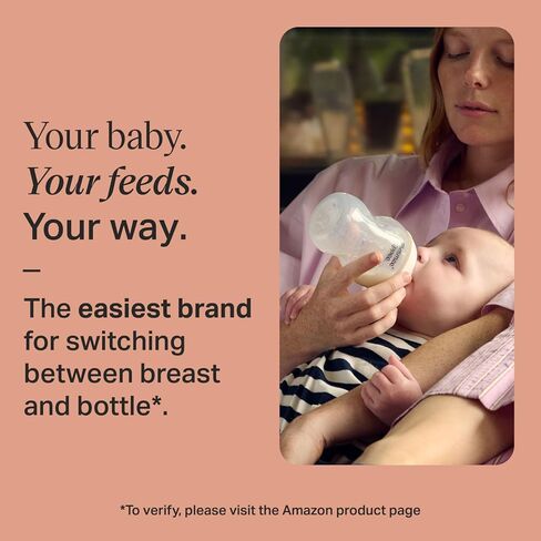 Tommee Tippee Closer to Nature Baby Bottle, Breast-Like Nipple with Anti-Colic Valve, 5oz, 1 Count, Includes Newborn Pacifier in Saudi Arabia