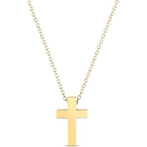 14K Solid Gold Cross Pendant Necklace for Women | 14K Real Gold Dainty Cross Necklace | 14K Gold Protection Necklace | Women's 14K Gold Christian Jewelry | Gift for Birthday, 18" in Saudi Arabia