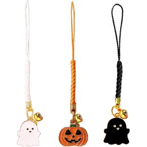 3 PCS anime سحر الهاتف المحمول ، Halloween Spooky keychain Lanyard ، وسلاسل المفاتيح الكرتونية الجميلة مع الجرس الصغير الرائع ، وملحقات Kawaii للحقائب وحقيبة اليد للنساء والبنات in Kuwait