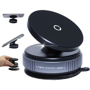 2025 Upgraded Vacuum Magnetic Phone Holder for Mag Safe [Ultra-Strong Suction & Magnet] - Suction Cup Phone Mount, 360° Adjustable Car Phone Stand for Gym/Mirror/Smooth Surfaces in Kuwait