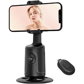 Auto Tracking Phone Holder, Auto Face Tracking Tripod, Portable All-in-one Smart Selfie Stick 360 Rotation Fast Face & Object Tracking Cameraman Robot Mount for Phone Video Vlog Live Streaming(Black) in Saudi Arabia