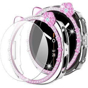 Bling Case for Samsung Galaxy Watch 8 Screen Protector 40mm 44mm for Women,Hard PC Cover+HD Tempered Glass Waterproof Protective Film Full Protection Bumper for Samsung Galaxy Watch 8 Case 40 44 mm in Kuwait