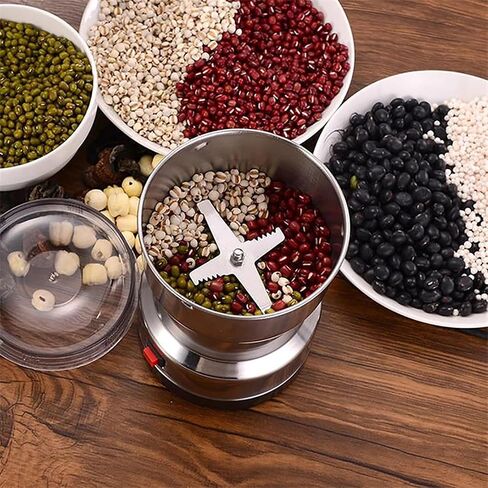 طاحونة القهوة والتوابل المحمولة ، سعة 50 جم -50 جرام ، طحن سريع 10s ، 304 من الفولاذ المقاوم للصدأ ، تصميم 4 شفرة ، غطاء شفاف ، مثالي للحبوب والتوابل in Kuwait