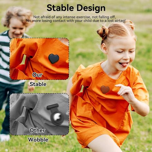 DDJ for AirTag Holder for Kids (2 Pack), Hidden Silicone Case for AirTag GPS Tracker for Kids with Invisible Pin, Anti Lost, Elderly, Luggage, Clothing, Backpack, Family Travel (Black,Pink) in Saudi Arabia