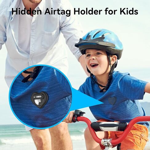 DDJ for Airtag Holder for Kids (2 pack) ، علبة السيليكون المخفية لـ Airtag GPS Tracker للأطفال الذين يعانون من دبوس غير مرئي ، مضاد ، كبار السن ، الأمتعة ، الملابس ، حقيبة الظهر ، السفر العائلي (أسود ، وردي) in Saudi Arabia