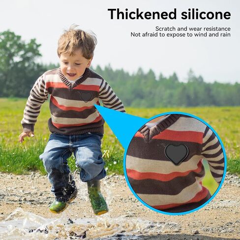 DDJ for AirTag Holder for Kids (2 Pack), Hidden Silicone Case for AirTag GPS Tracker for Kids with Invisible Pin, Anti Lost, Elderly, Luggage, Clothing, Backpack, Family Travel (Black,Pink) in Saudi Arabia