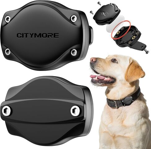 for Airtag Dog Collar Holder 2 Pack,IPX8 Waterproof for air Tags-2 Pack,for Apple GPS Tracker Accessories丨Compatible with Apple AirTags丨Fits≤ 1.2" Width Collar for Dog cat Pets. in Kuwait