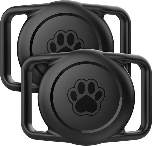 for Airtag Dog Collar Holder 2 Pack,IPX8 Waterproof for air Tags-2 Pack,for Apple GPS Tracker Accessories丨Compatible with Apple AirTags丨Fits≤ 1.2" Width Collar for Dog cat Pets. in Kuwait