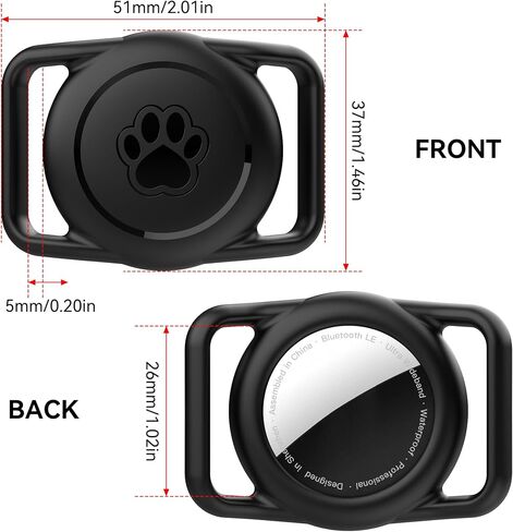 for Airtag Dog Collar Holder 2 Pack,IPX8 Waterproof for air Tags-2 Pack,for Apple GPS Tracker Accessories丨Compatible with Apple AirTags丨Fits≤ 1.2" Width Collar for Dog cat Pets. in Kuwait