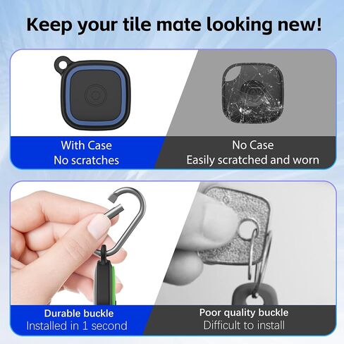 4-Pack Compatible for Tile Mate Case 2024, Soft Silicone Shockproof Protective Cover for Tile Life360 Mate Tracker Anti-Slip Tlie Mate Holder with Key Ring for Keys,Bag,Pets(White/Blue/Green/Rose Red) in Saudi Arabia