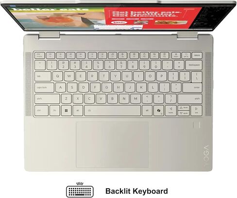 Lenovo Yoga 7 2-in-1 Laptop 14" WUXGA OLED Touch (100% DCI-P3, 600nits HDR) AMD 8-core Ryzen AI 7 350 (Up to 50 Tops) 16GB RAM 1TB SSD for Creator Business Professional Win11 ICP Hub w/Copilot+ AI in Kuwait