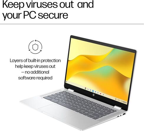 HP Convertible 2-in-1 Chromebook في Silver 14 "Touch HD Intel 4-Core تصل إلى 3.40 جيجا هرتز رام 4 جيجا بايت ذاكرة الوصول العشوائي 128GB تخزين 4K الرسومات الفائقة واي فايس أوسوم (14 ب-متجدد) in Saudi Arabia