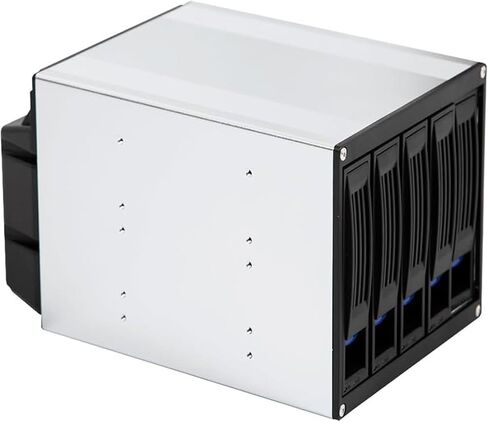 5 Bay Hard Drive Enclosure, Vertical External Hard Drive Docking SATA HDD SSD, Aluminum Alloy Drive Case Support, Power Adapter in Saudi Arabia