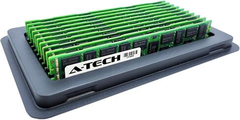 مجموعة A-Tech 128GB (8x16GB) RAM لـ Dell PowerEdge M620 ، M915 ، R420 ، R520 ، R715 ، R820 ، T410 ، T610 ، T620 | DDR3 1600MHz PC3L-12800 ECC RDIMM 2RX4 1.35V ترقية ذاكرة الخادم المسجلة in Kuwait