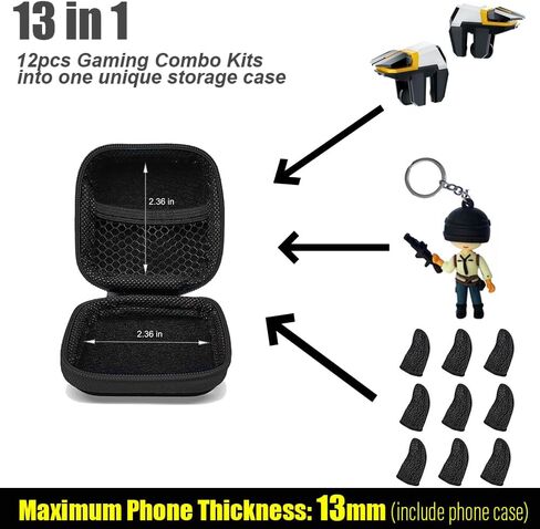 13 in 1 Mobile Phone Gaming Controller for Android Phones & iPhone, Cell Phone Game Triggers Compatible with PUBG Mobile/Knives Out/Call of Duty Mobile/Free Fire (Boy) in Kuwait