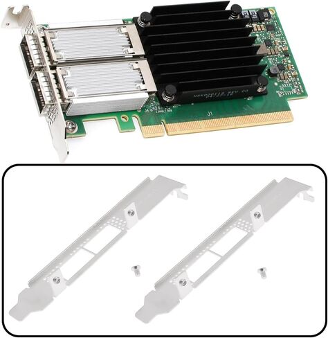 ECSING 2PCS أقواس الارتفاع الكامل مع مسامير متوافقة مع Mellanox CX416A CX456A CX556A MCX516A MCX456A Connectx-4 in Kuwait