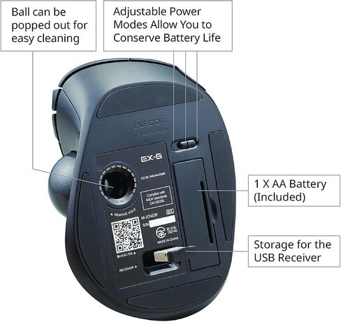 ELECOM 2.4GHz Wireless Thumb-Operated Trackball Mouse Right Handed + Left Handed in Kuwait