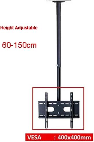 360 Degree 60-2000mm Height Adjustable 37"-50" Ceiling TV Mount Bracket LED LCD Monitor Stand 孔距 400X400mm Load 25kgs(Height 1500mm) in Saudi Arabia