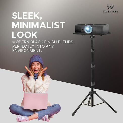 Adjustable Laptop Stand Tripod with Tray & Phone Mount – Heavy-Duty Alloy Tripod with 40.7x27.6cm Platform | Height Adjustable 0.65–1.6m | 15kg Load Capacity | Portable & Foldable in Saudi Arabia