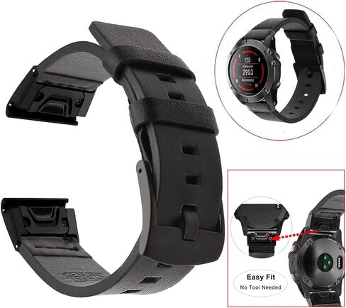 26 22 20MM Sport Leather Watch Strap Band Quick Release Bracelet For Garmin Fenix 6X 6 6S Pro 5X 5 5S Plus 3HR 935 945 Wristband in Saudi Arabia