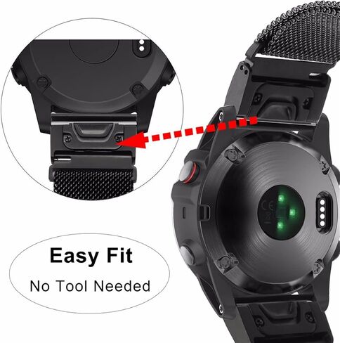 26 22 ملم من السهل ملاءمة حلقة ميلانو ووتش حزام سريع لفرقة إصدار Garmin Fenix ​​7 7X 7S 5x 5 5S 3 3HR Forerunner 935 Magnet Strap Wrist in Saudi Arabia