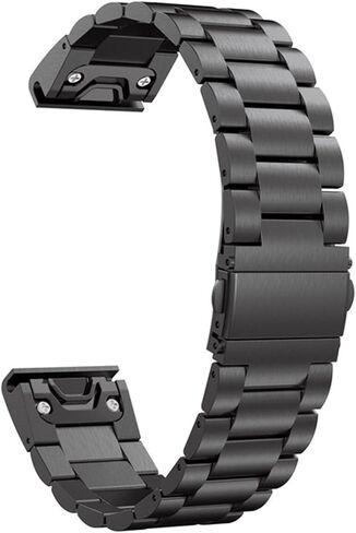 SKM Watchband Strap for Garmin Fenix 7 7X 7S 6 6X Pro 5 5XPlus 3HR Quick Release Stainless Steel Watch Easyfit 26 20 22MM Wrist Band (Color : Black 2, Size : 20mm Fenix 5S 6S Pro) in Saudi Arabia