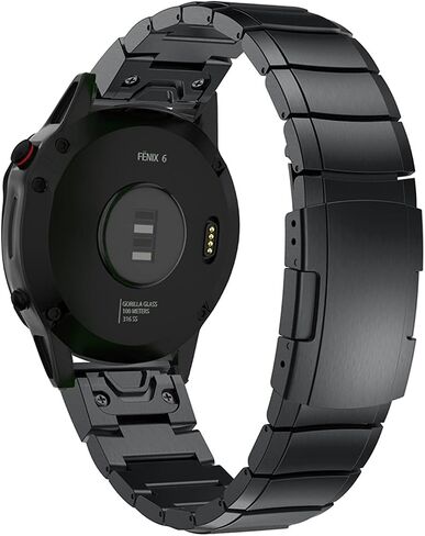 SKM Watchband Strap for Garmin Fenix 7 7X 7S 6 6X Pro 5 5XPlus 3HR Quick Release Stainless Steel Watch Easyfit 26 20 22MM Wrist Band (Color : Black 2, Size : 20mm Fenix 5S 6S Pro) in Saudi Arabia