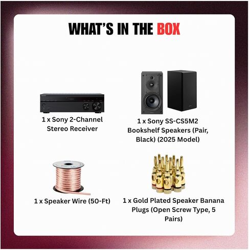 جهاز استقبال ستيريو Sony 2-channel مع مكبرات الصوت SS-CS5M2 (زوج ، أسود) وحزمة الملحقات (5 عناصر) in Saudi Arabia