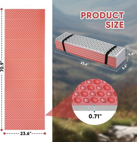 Ultralight Foam Sleeping Pad, Waterproof Closed Cell Foam Pad for Superior Insulation, Folding Sleeping Mat for Compact Storage, Foldable and Portable for Hiking and Camping in Saudi Arabia