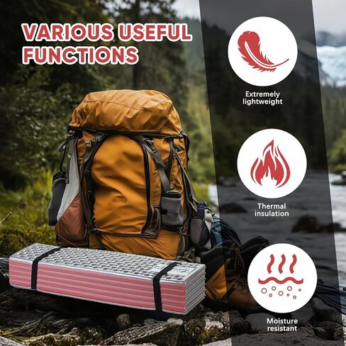 Ultralight Foam Sleeping Pad, Waterproof Closed Cell Foam Pad for Superior Insulation, Folding Sleeping Mat for Compact Storage, Foldable and Portable for Hiking and Camping in Saudi Arabia
