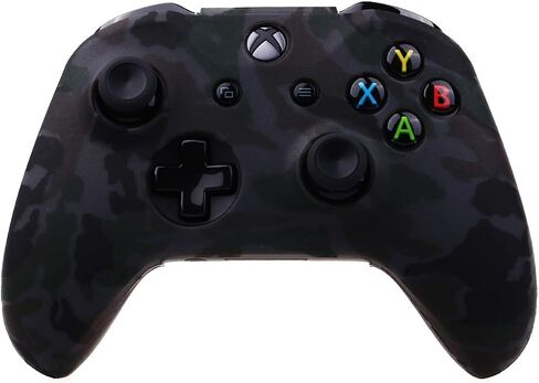 يورها نقل الماء طباعة الممولة السيليكون تغطية الجلد لحالة الجلد Microsoft Xbox One X & Xbox One S Controller x 2 (الرمادي والأبيض) مع Pro Thumb Grips x 8 in Kuwait