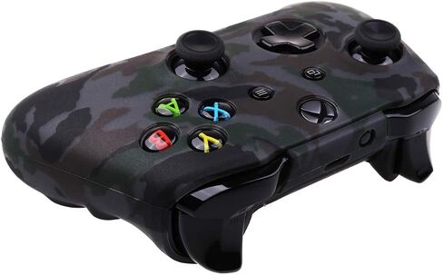 يورها نقل الماء طباعة الممولة السيليكون تغطية الجلد لحالة الجلد Microsoft Xbox One X & Xbox One S Controller x 2 (الرمادي والأبيض) مع Pro Thumb Grips x 8 in Kuwait