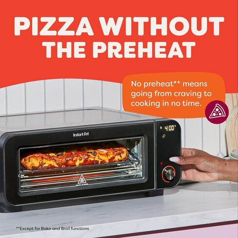 Instant Pot 6-Slice InstantHeat 10-in-1 Air Fryer Toaster Oven, Air Fry, Roast, Bake, Sear Crisp, Toast, Bagel, Broil, Dehydrate, Reheat, and Make Pizza in Saudi Arabia